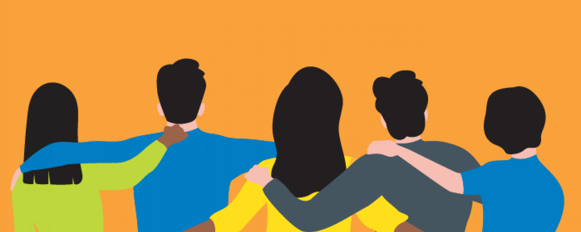 drawing of people hugging